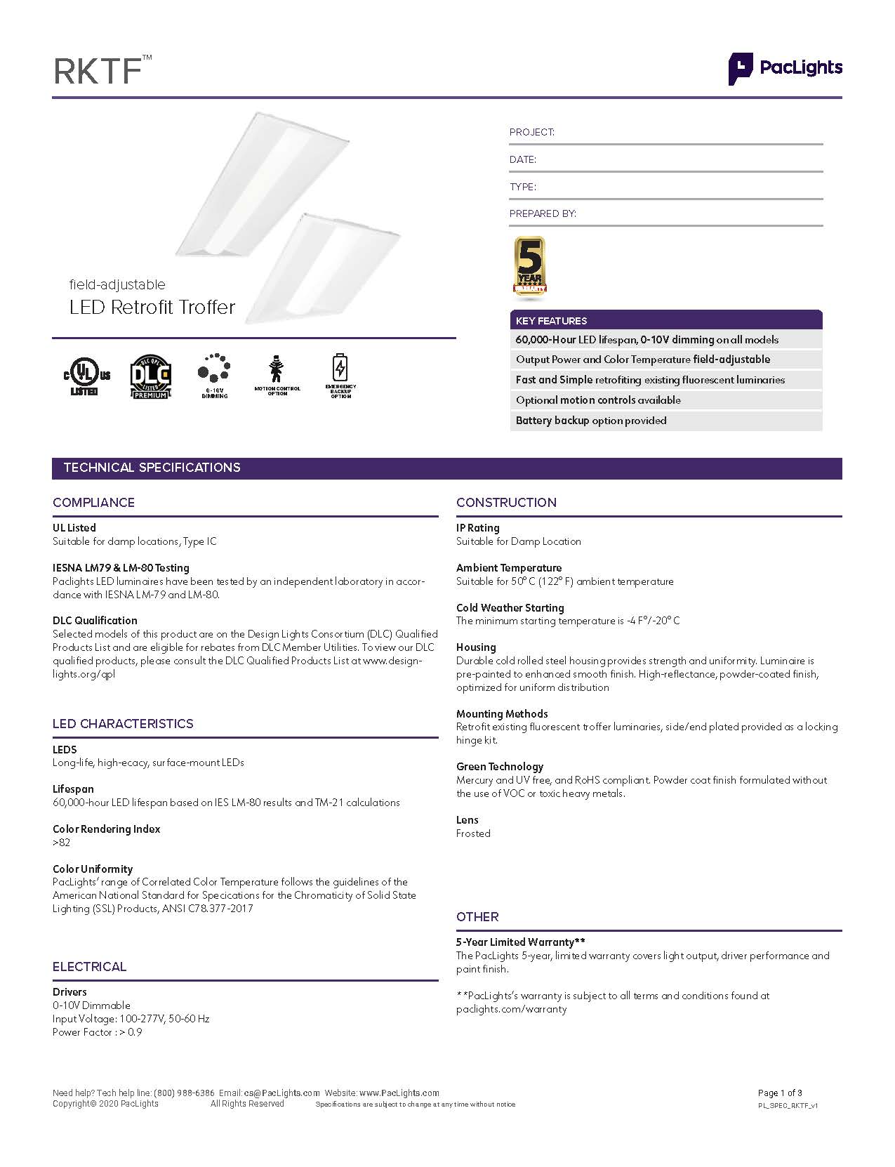 spec sheet